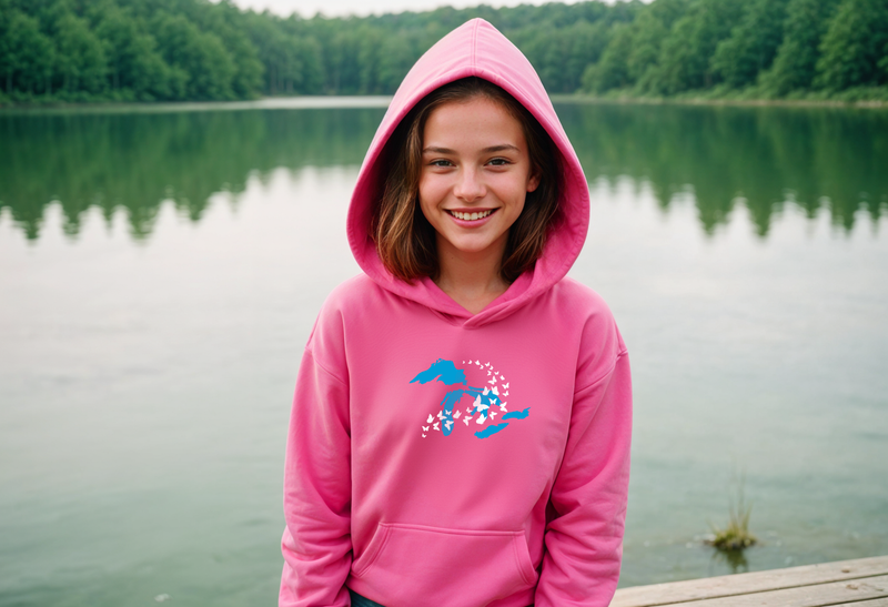 "Great Lakes Butterfly"Youth Hoodie