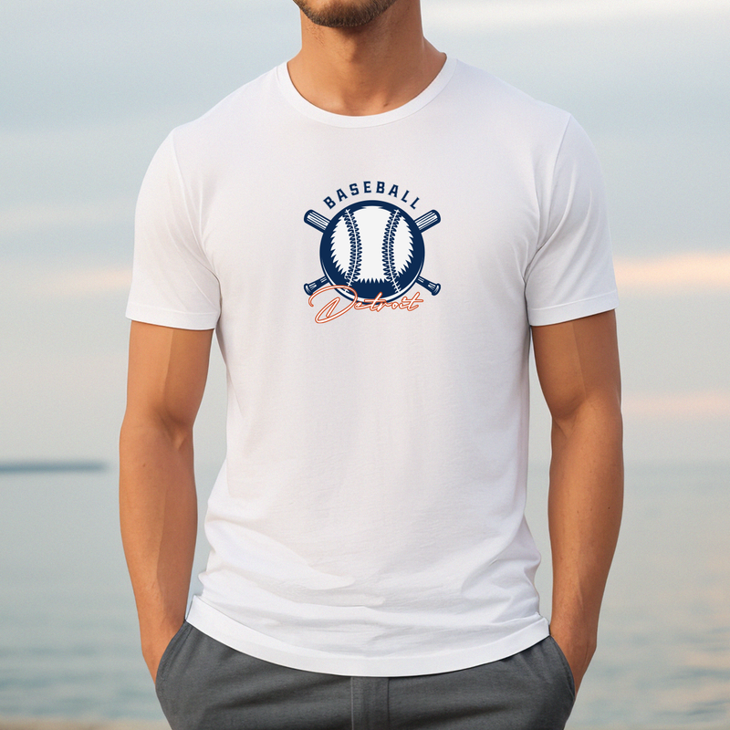 "Baseball In The D"Men's Crew T-Shirt