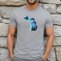 "Michigan Northern Lights"Men's Crew T-Shirt