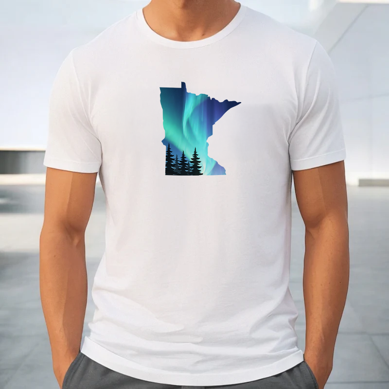 "Minnesota Northern Lights"Men's Crew T-Shirt