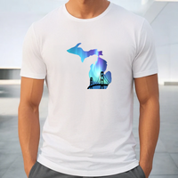 "Bridge Northern Lights"Men's Crew T-Shirt