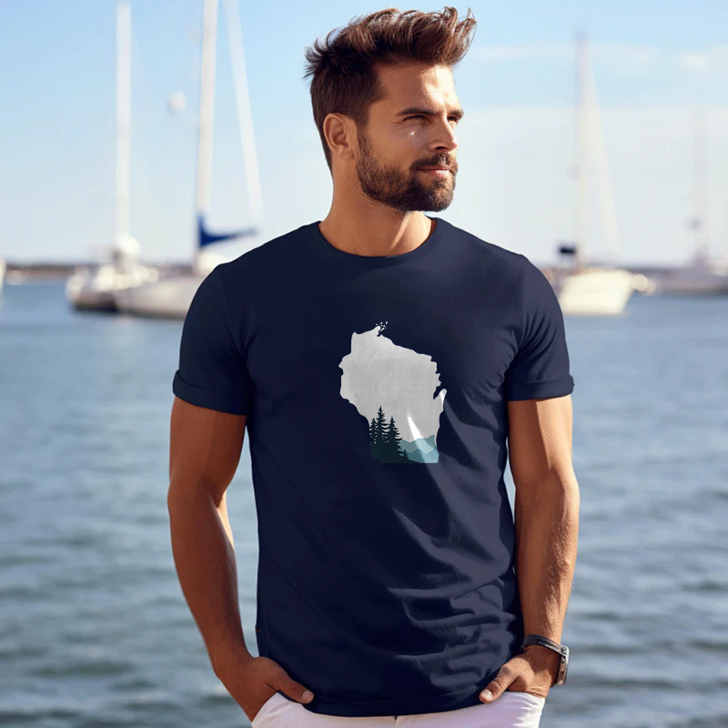 "Wisconsin Vista"Men's Crew T-Shirt