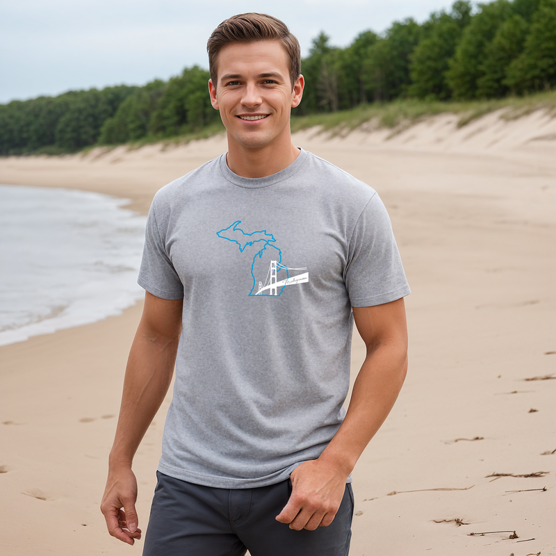 "NEW Michiganian Bridge"Men's Crew T-Shirt