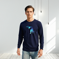 "Michigan Northern Lights"Men's Long Sleeve T-Shirt