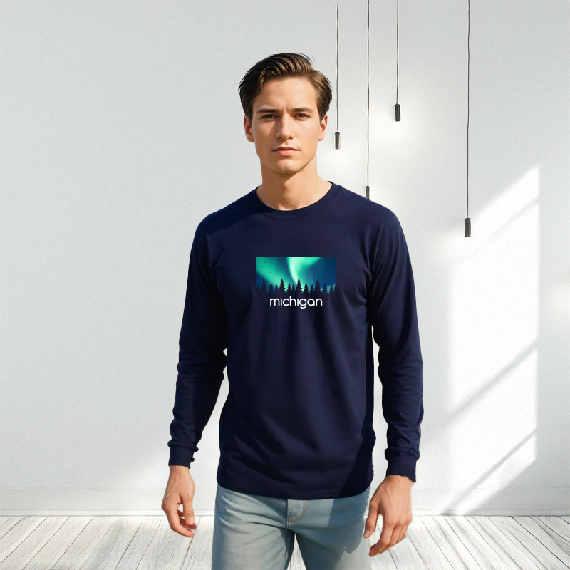 "Northern Sky"Men's Long Sleeve T-Shirt