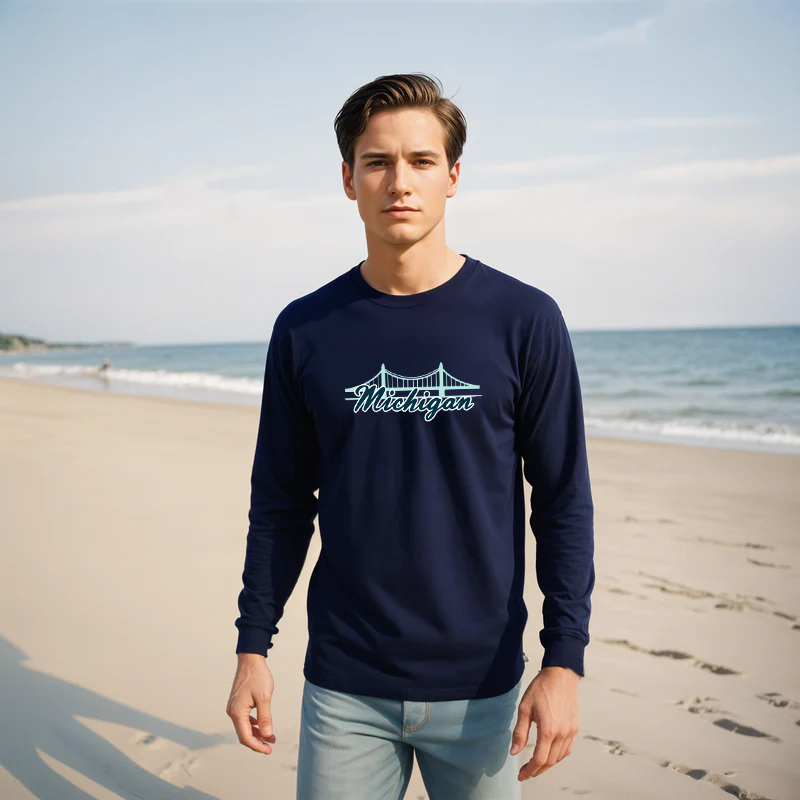 "Mackinac Bridge"Men's Long Sleeve T-Shirt