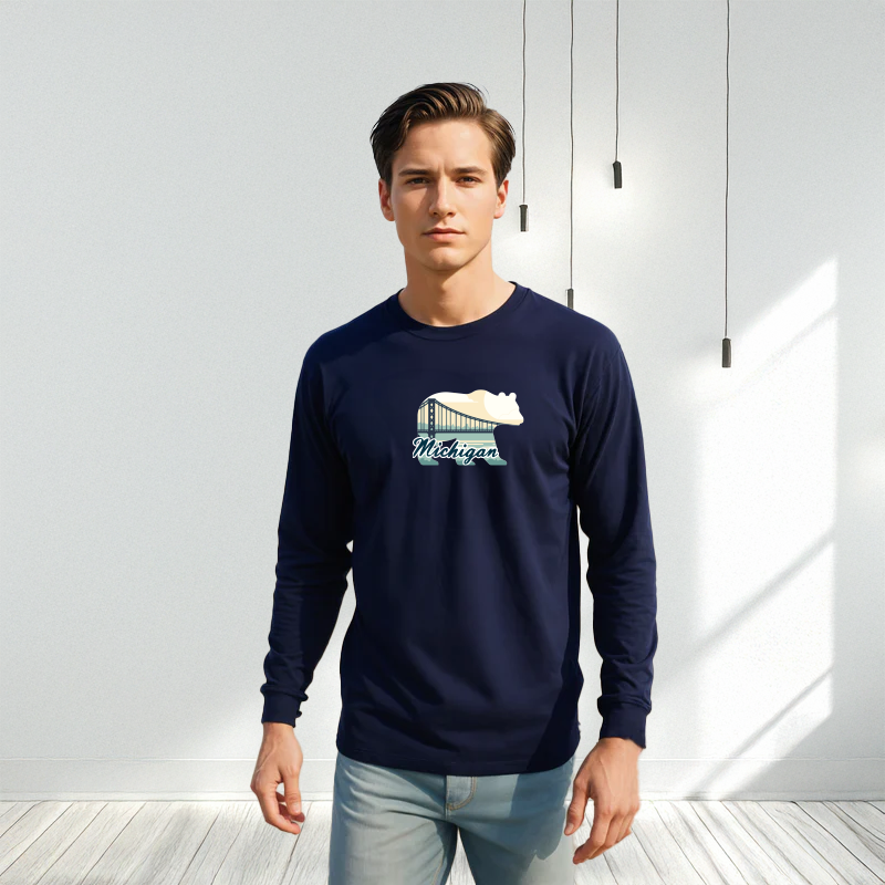 "Bear Bridge"Men's Long Sleeve T-Shirt