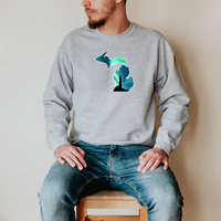 "Northern Lights Lighthouse"Men's Long Sleeve T-Shirt