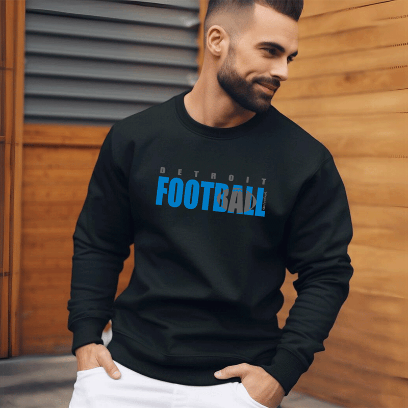 "Motown Football"Men's Long Sleeve T-Shirt