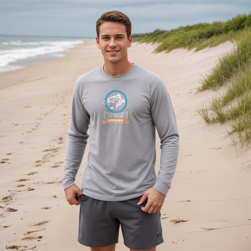 "Michigan Fish Life"Men's Long Sleeve T-Shirt