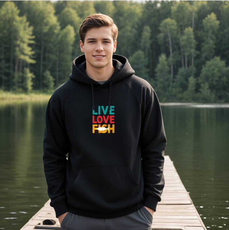 SALE "Live, Love, Fish"Men's Classic Hoodie