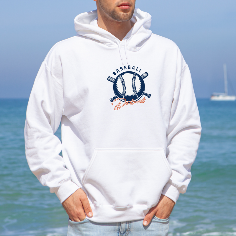 "Baseball In The D"Men's Classic Hoodie