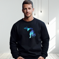 "Michigan Northern Lights"Men's Classic Crew Sweatshirt