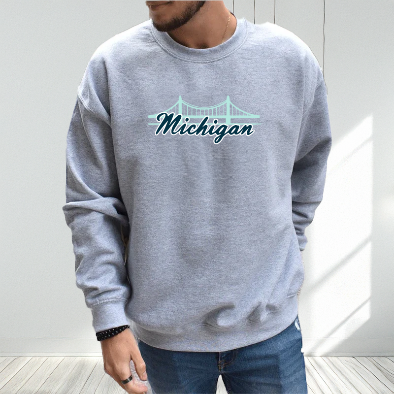 "Mackinac Bridge"Men's Classic Crew Sweatshirt