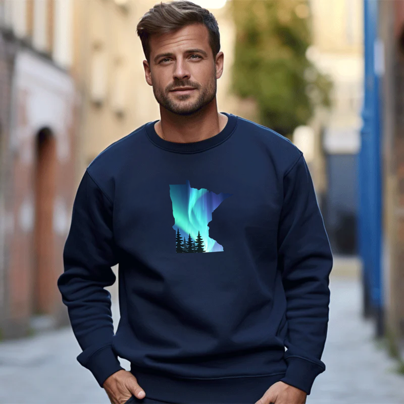 "Minnesota Northern Lights"Men's Classic Crew Sweatshirt