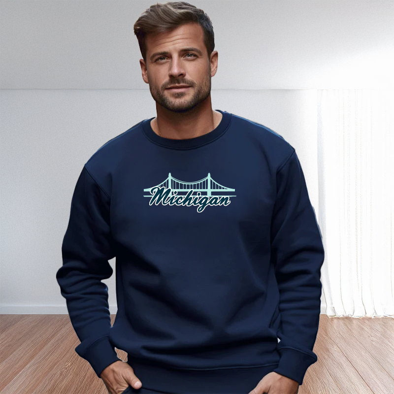 "Mackinac Bridge"Men's Classic Crew Sweatshirt