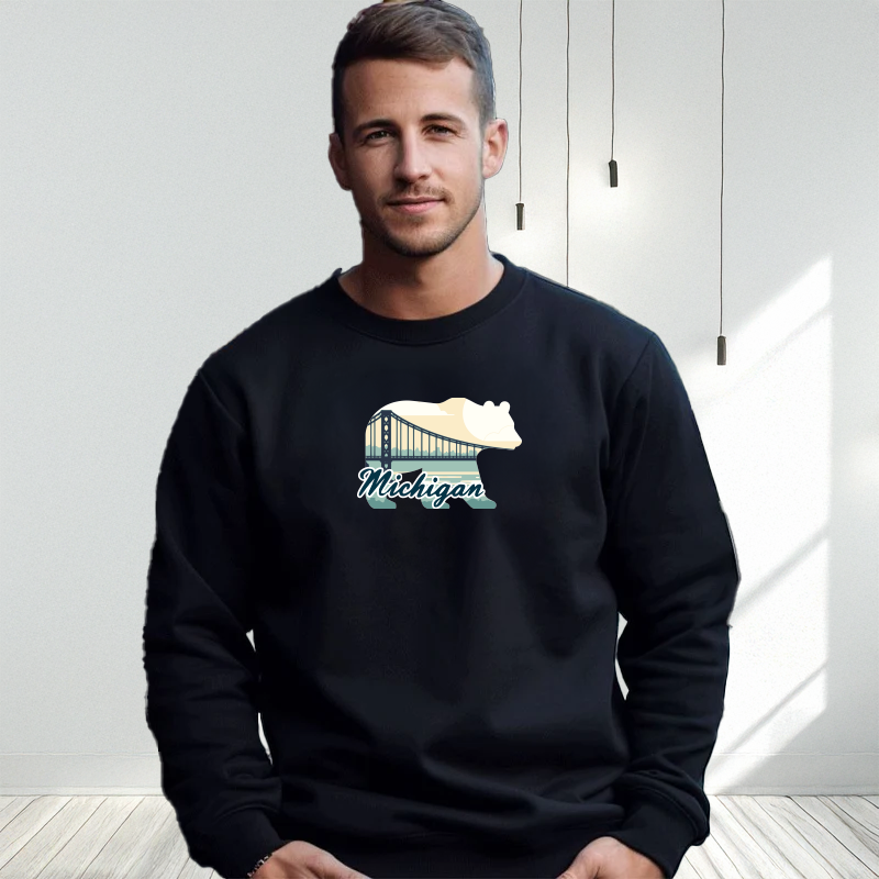 "Bear Bridge"Men's Classic Crew Sweatshirt