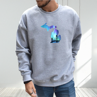 "Bridge Northern Lights"Men's Classic Crew Sweatshirt