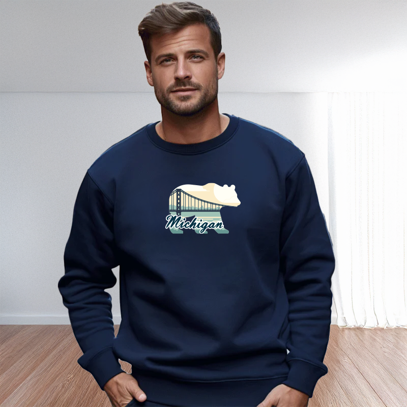 "Bear Bridge"Men's Classic Crew Sweatshirt