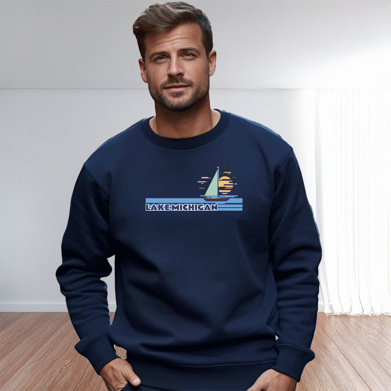 "Lake Michigan"Men's Classic Crew Sweatshirt