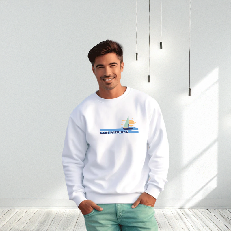 "Lake Michigan"Men's Classic Crew Sweatshirt