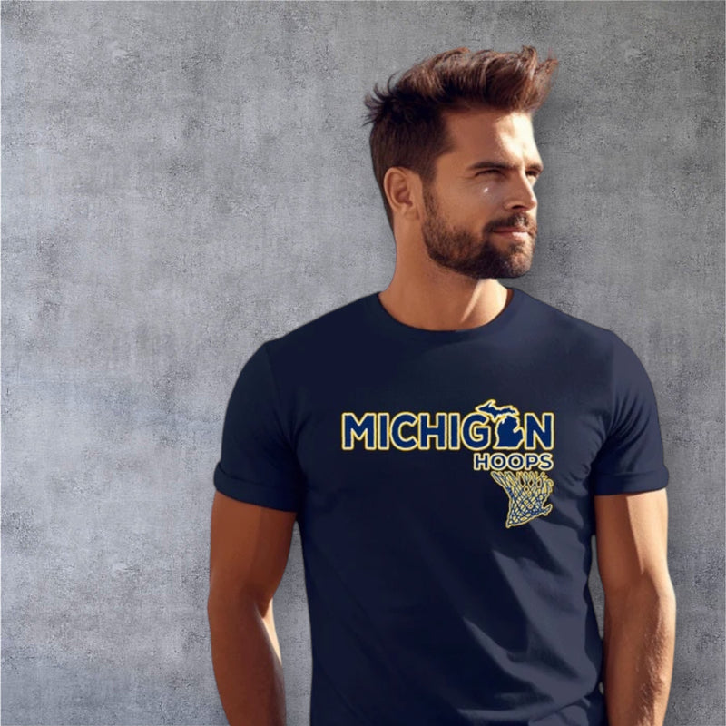 "Michigan Hoops"Men's Crew T-Shirt