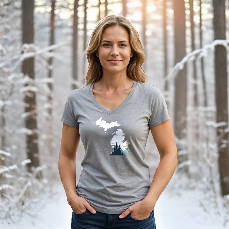 "Michigan Vista"Women's V-Neck