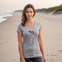 "Patriotic Michigan"Women's V-Neck