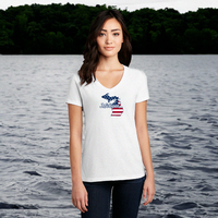 "Patriotic Michigan"Women's V-Neck