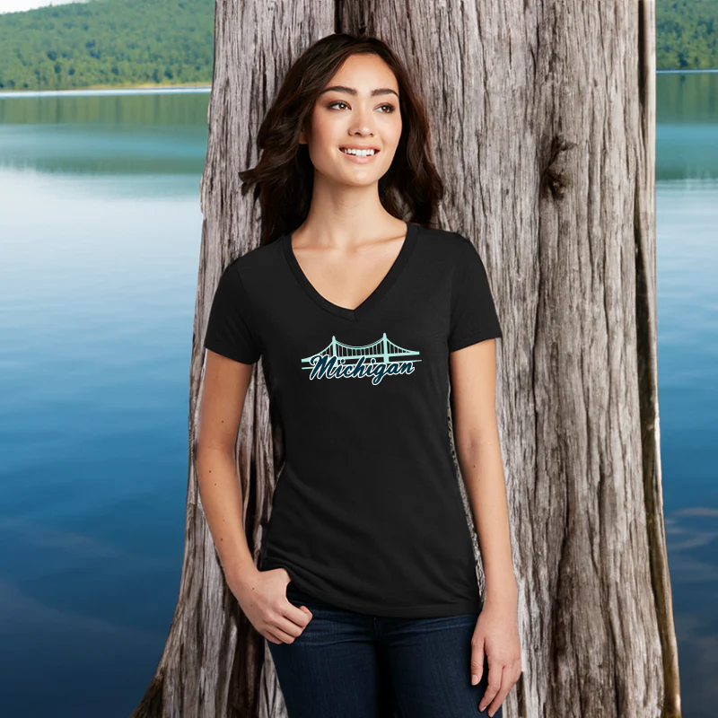 "Mackinac Bridge"Women's V-Neck