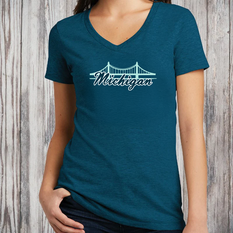 "Mackinac Bridge"Women's V-Neck