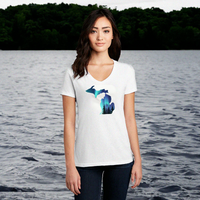 "Michigan Northern Lights"Women's V-Neck