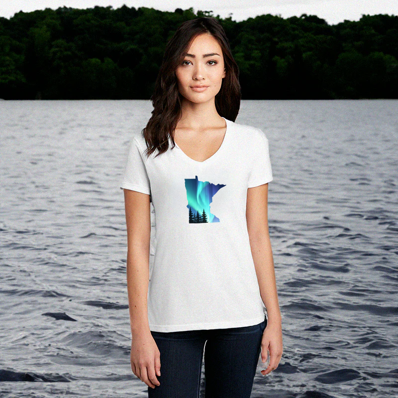 "Minnesota Northern Lights"Women's V-Neck