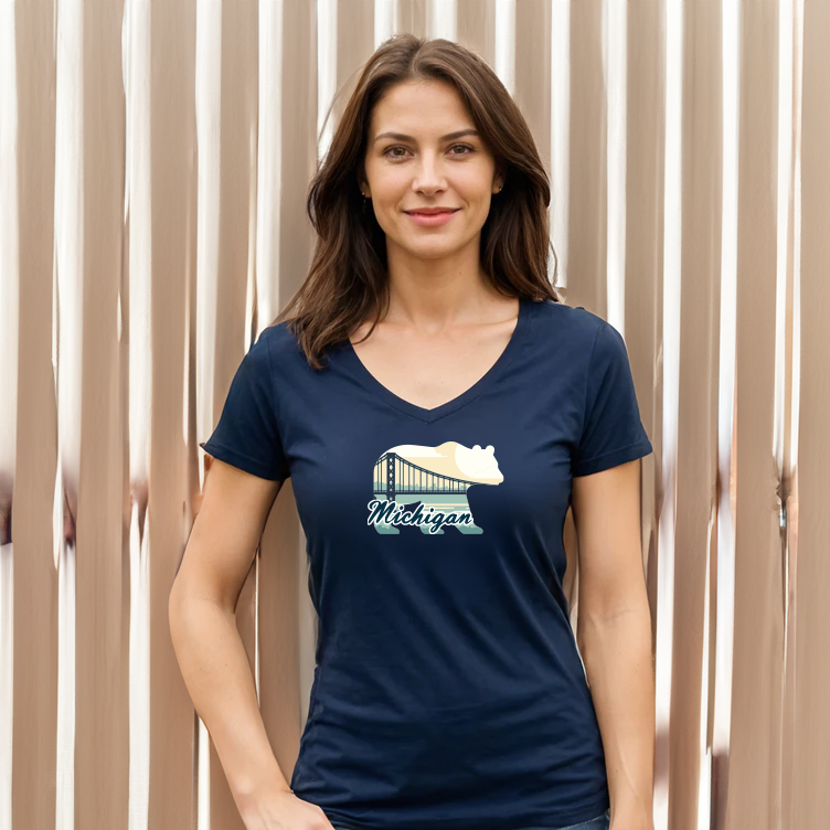 "Bear Bridge"Women's V-Neck