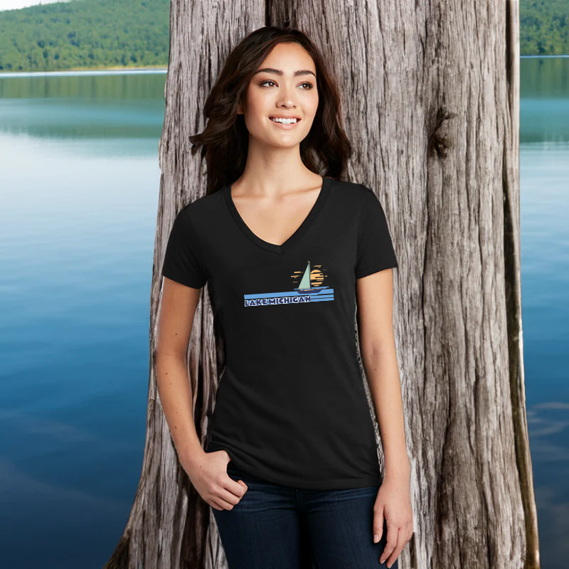 "Lake Michigan"Women's V-Neck