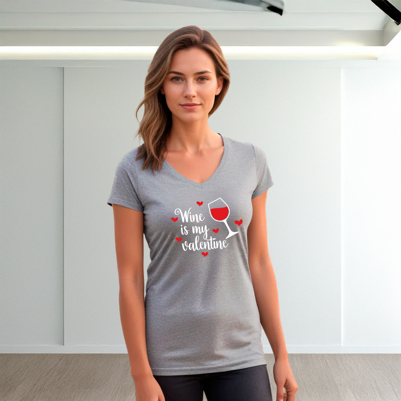 "Wine Is My Valentine"Women's V-Neck