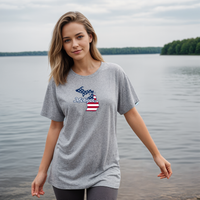 "Patriotic Michigan"Relaxed Fit Crew T-Shirt