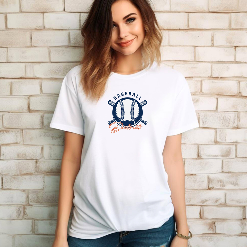 "Baseball In The D"Relaxed Fit Crew Unisex T-Shirt