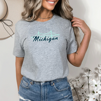 "Mackinac Bridge"Relaxed Fit Crew Unisex T-Shirt