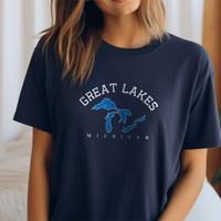 "5 Great Lakes"Relaxed Fit Crew Unisex T-Shirt