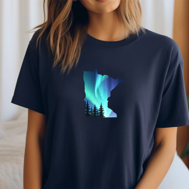 "Minnesota Northern Lights"Relaxed Fit Crew Unisex T-Shirt