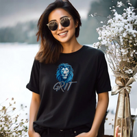 "Lion Grit"Relaxed Fit Crew Unisex T-Shirt