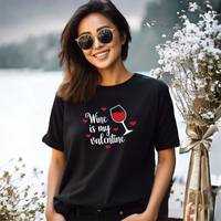 "Wine Is My Valentine"Relaxed Fit Crew Unisex T-Shirt