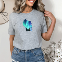 "Wisconsin Northern Lights"Relaxed Fit Crew Unisex T-Shirt