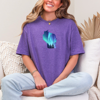 "Wisconsin Northern Lights"Relaxed Fit Crew Unisex T-Shirt