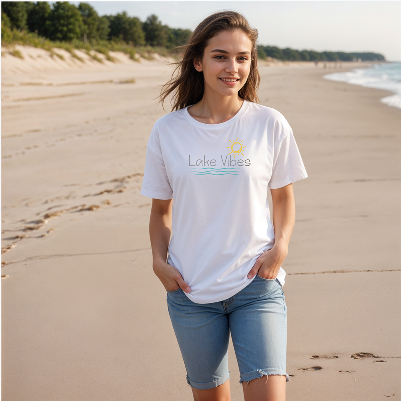 "Lake Vibes"Relaxed Fit Crew Unisex T-Shirt