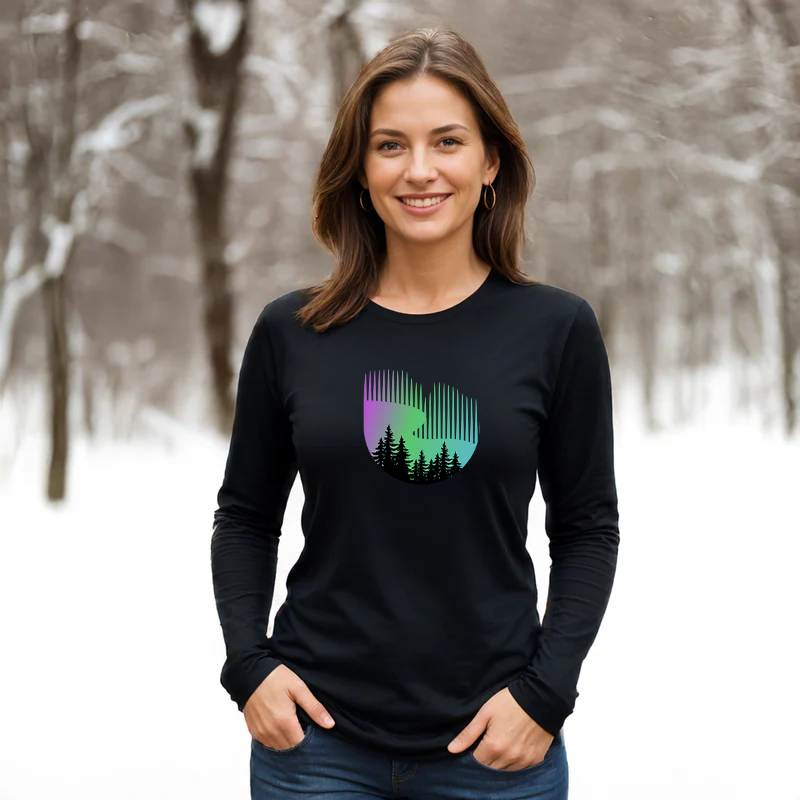 "Northern Lights"Relaxed Fit Long Sleeve Unisex T-Shirt