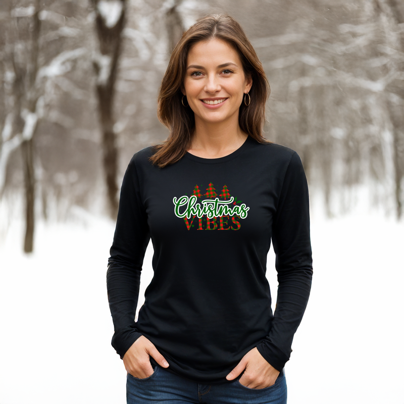 "Christmas Vibes"Relaxed Fit Long Sleeve Unisex T-Shirt