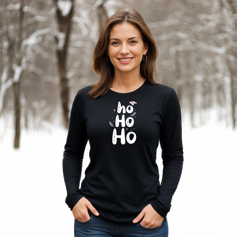 "Ho Ho Ho"Relaxed Fit Long Sleeve Unisex T-Shirt