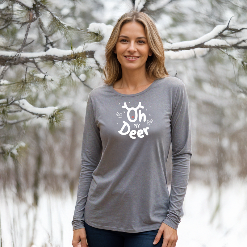 "Oh My Deer"Relaxed Fit Long Sleeve Unisex T-Shirt